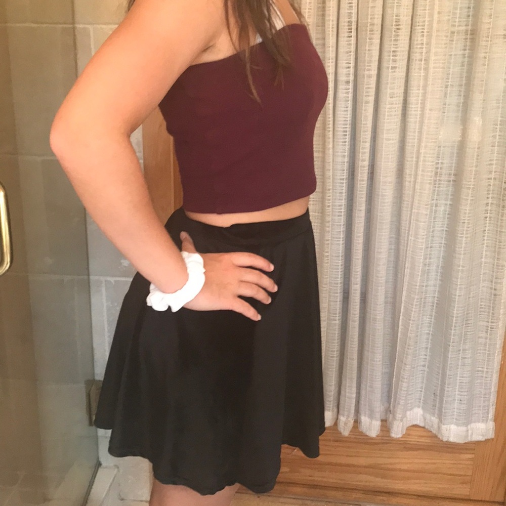 Black velvet skirt